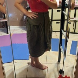 Olive Cargo Skirt
